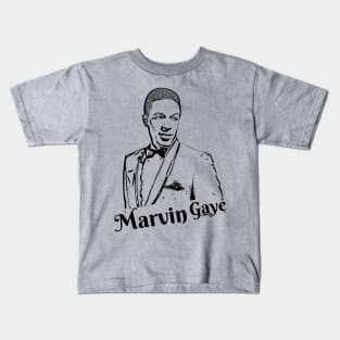 Marvin gaye young | Black lineart Kids T-Shirt